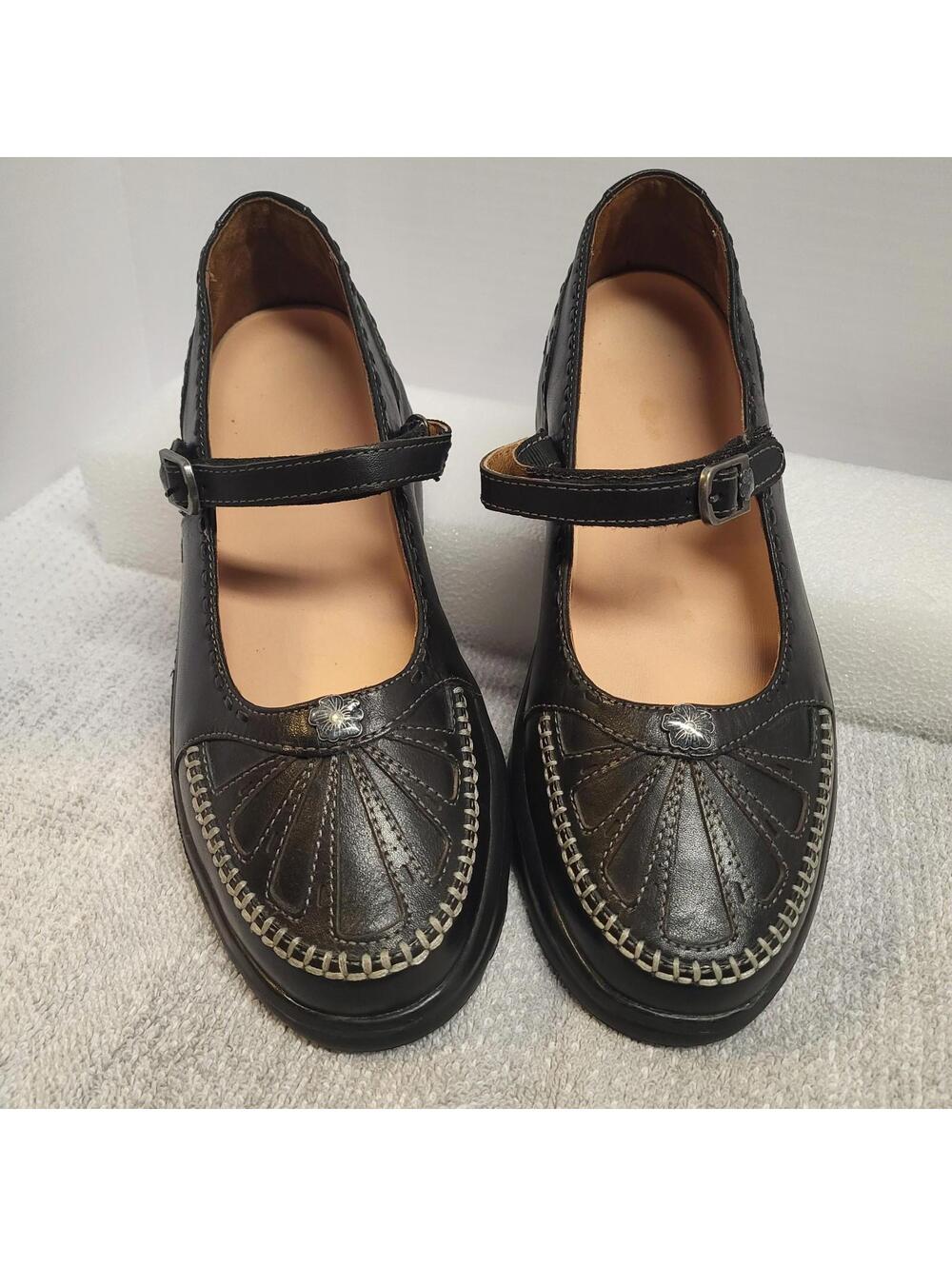 Dr. Comfort Paradise women's leather Mary Jane shoes black Size 9M